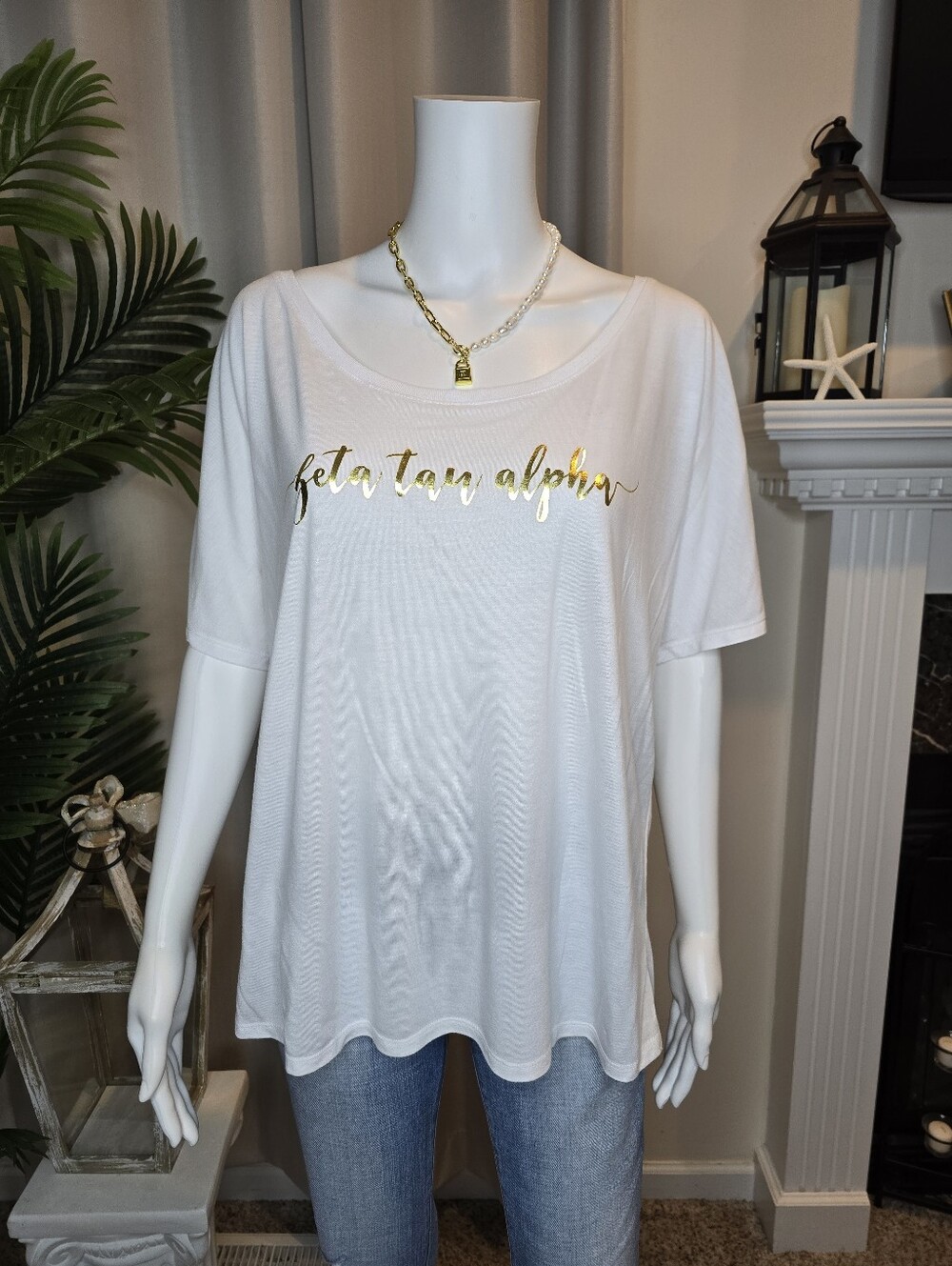 BELLA+CANVAS Zeta Tau Alpha Tshirt, White L